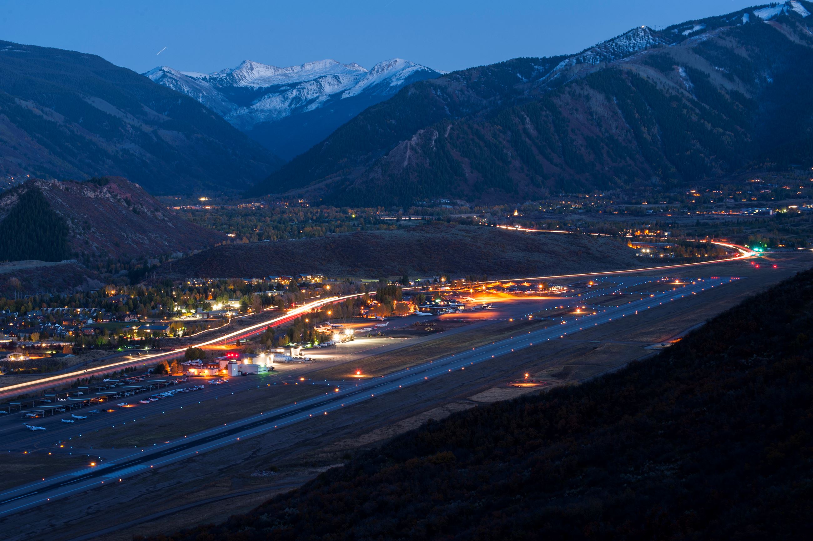 Aspen Pitkin County Airport at dawn